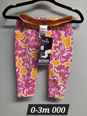 Bonds Baby Floral Leggings - Pink & Yellow 0-3m 000